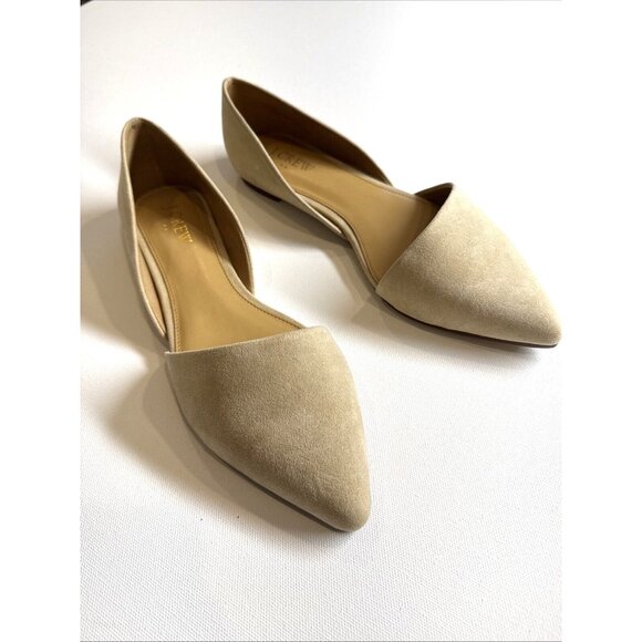 J. Crew Womens Zoe d'Orsay Flats Saddle Beige Faux Suede 8.5 M - Picture 4 of 8